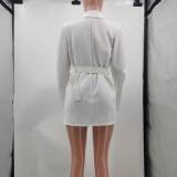 Fashion Casual Blazer Dress (with belt) TK-6276