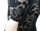 Plus Size Sexy Nightclub See-through Lace Maxi Dress NNWF-7066