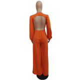 Sexy Solid Color Backless Jumpsuit BN-9403