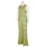 Fashion Knitted Hollow Beach Maxi Dress ZSD-0250
