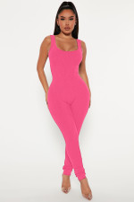 Rib Casual Sports Sleeveless Jumpsuit ME-8282