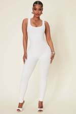 Rib Casual Sports Sleeveless Jumpsuit ME-8282