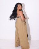 Fashion Tube Top Wide Leg Jumpsuit With Belt ZSD-0573