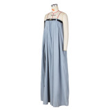 Fashion Tube Top Wide Leg Jumpsuit With Belt ZSD-0573