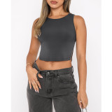 Solid Color Split Tank Tops ASL-6632
