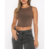 Solid Color Split Tank Tops ASL-6632