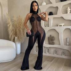 Sexy Mesh Patchwork Jumpsuit BDF-7031