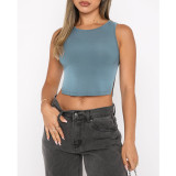 Solid Color Split Tank Tops ASL-6632