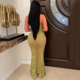 Fashion Knitted Hollow Beach Maxi Dress ZSD-0250