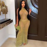Fashion Knitted Hollow Beach Maxi Dress ZSD-0250