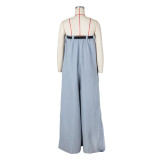 Fashion Tube Top Wide Leg Jumpsuit With Belt ZSD-0573