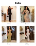 Fashion Knitted Hollow Beach Maxi Dress ZSD-0250
