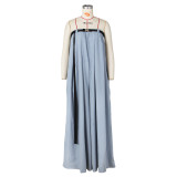 Fashion Tube Top Wide Leg Jumpsuit With Belt ZSD-0573