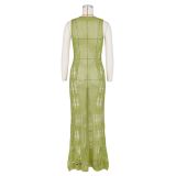 Fashion Knitted Hollow Beach Maxi Dress ZSD-0250