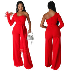 Fashion Single Sleeve Wide Leg Jumpsuit GOSD-6822