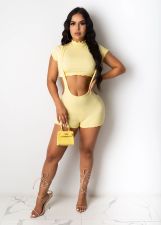 Fashion Short Sleeve Sling Shorts Two Piece Set BS-1333