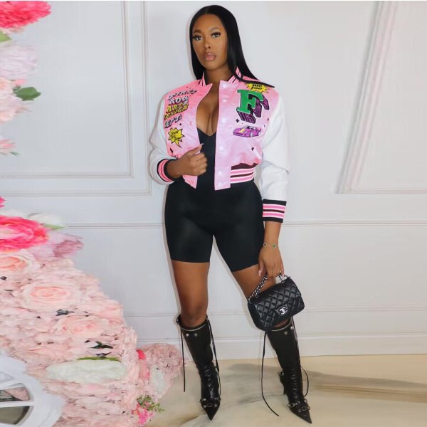 Printed Casual Fashion Baseball Coat YNSF-1882