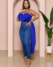 Fashion Irregular Chest Wrap Top FNN-8699