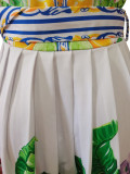 Fashion Print Pleated Mini Dress CM-8660