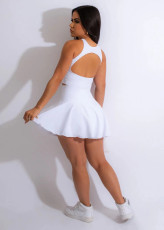 Sexy Solid Hollow Top Skirt Two Piece Set OD-8530
