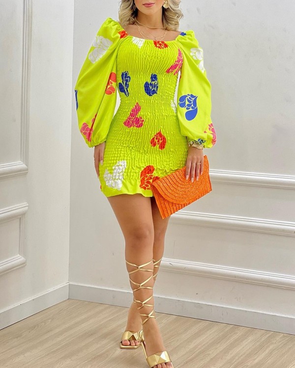 Plus Size Fashion Print Dress GSRX-9013