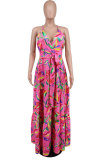 Sexy Backless Print Maxi Dress XHXF-345