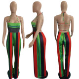Plus Size Backless Print Jumpsuits WPF-8838