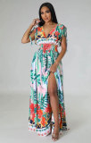 Casual Sleeveless Print Maxi Dress XHXF-344