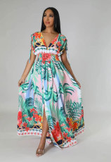 Casual Sleeveless Print Maxi Dress XHXF-344