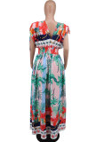 Casual Sleeveless Print Maxi Dress XHXF-344