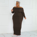 Plus Size Fashion Sexy Solid Maxi Dress OSIF-22545