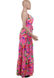 Sexy Backless Print Maxi Dress XHXF-345