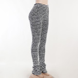 Fashion Knitted Striped Slim Casual Pants FL-22342