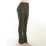 Fashion Knitted Striped Slim Casual Pants FL-22342