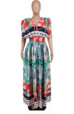 Casual Sleeveless Print Maxi Dress XHXF-344