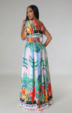 Casual Sleeveless Print Maxi Dress XHXF-344
