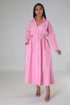 Fashion Long Sleeve Shirt Dress OSM-4383