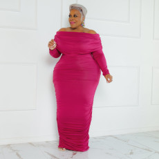 Plus Size Fashion Sexy Solid Maxi Dress OSIF-22545
