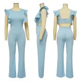 Ruffled Solid Fashion Jumpsuit YF-10428