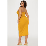 Sexy Tie Up Tube Top Skirt Two Piece Set ASL-6639