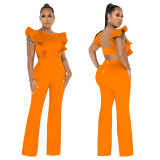 Ruffled Solid Fashion Jumpsuit YF-10428