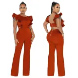Ruffled Solid Fashion Jumpsuit YF-10428