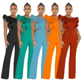 Ruffled Solid Fashion Jumpsuit YF-10428