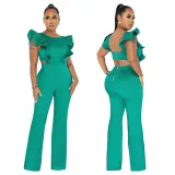 Ruffled Solid Fashion Jumpsuit YF-10428