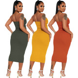 Sexy Tie Up Tube Top Skirt Two Piece Set ASL-6639