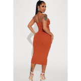 Sexy Tie Up Tube Top Skirt Two Piece Set ASL-6639