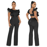 Ruffled Solid Fashion Jumpsuit YF-10428