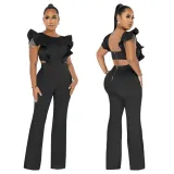 Ruffled Solid Fashion Jumpsuit YF-10428