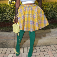 Fashion Plaid Print Skirt XHSY-19544