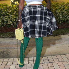 Fashion Plaid Print Skirt XHSY-19544